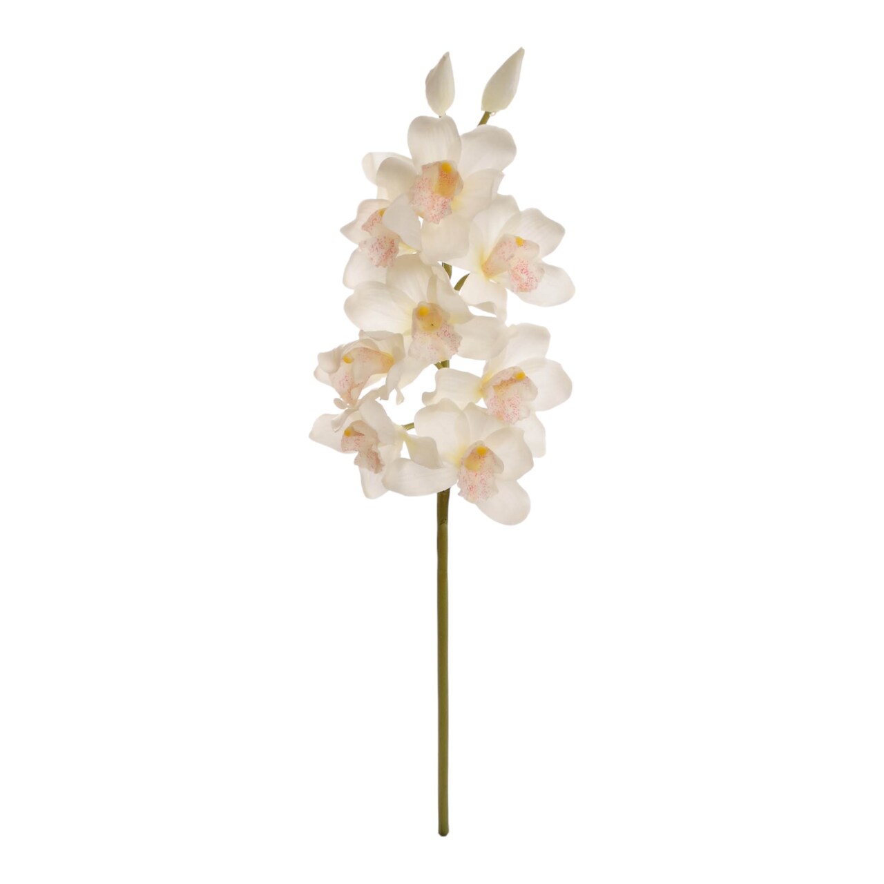 30" White Cymbidium Orchid Stems - Lifelike Artificial Flowers, Set of 12, Perfect for Bouquets, Events & Home Decor - Elegant Year-Round Decoration, Floral Home by Artificial Flowers